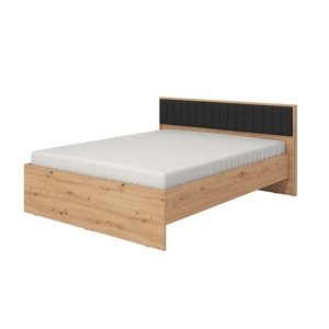 Manželská postel 160x200 geralt - dub artisan/černá