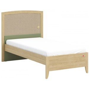 Studentská postel 100x200cm s čelem habitat - dub/zelená