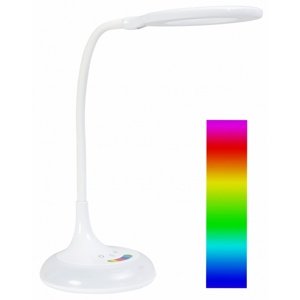 Stolní lampa s dotykovým ovládáním a barevným podsvícením - bílá
