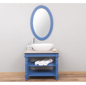 Malá koupelnová sestava luna 658 - modrá/hnědá/modrá patina