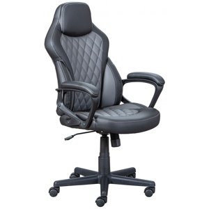 Kancelářská židle na kolečkách linda - černá/šedá