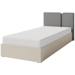 Studentská postel 90x200cm s úložným prostorem hailee - béžová/šedá
