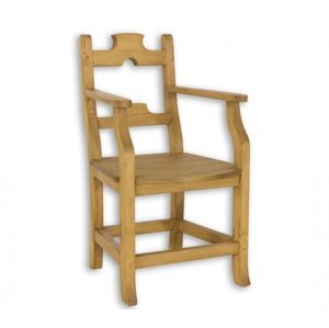 Židle s područkami sil 12 selská - k13 bělená borovice