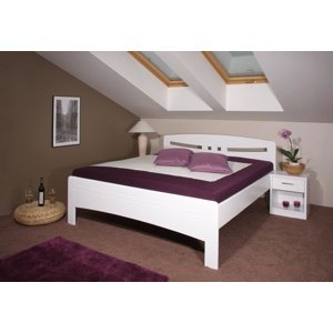 Masivní postel s úložným prostorem evita 6 - 160/180 x 200cm - bílá -