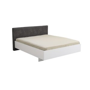Moderní manželská postel aubrey 160x200cm - bílá/šedá