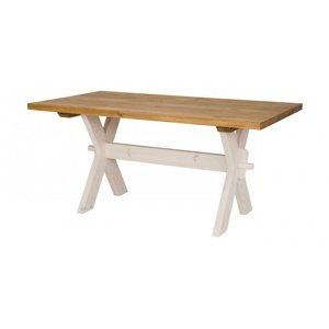 Dřevěný selský stůl 100x200cm mes 16 - k17 bílý vosk