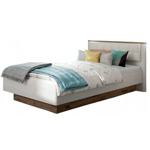 Studentská postel 120x200 se zásuvkou maeve - dub sněžný/dub viking