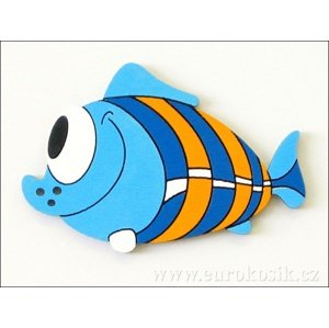 Dekorace ryba modrá 8,5cm - balení 5ks